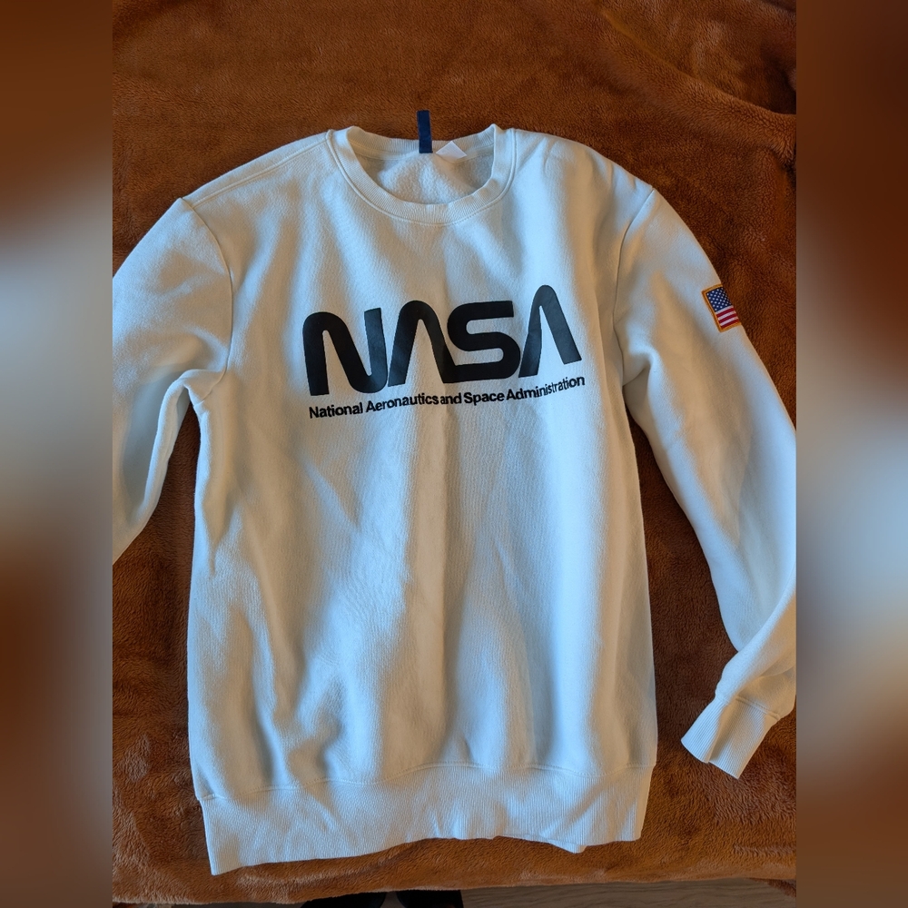 H&M White NASA Crewneck Sweater